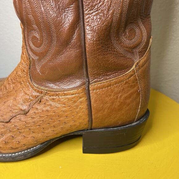 Tony Lama CZ906 Brittle Ostrich Quill Cowboy Western Mens Boots Size 10 D - Picture 8 of 16